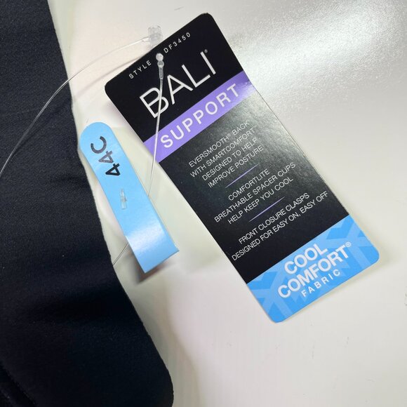 NWT Bali Size 44C Black Underwire Bra Front Fasten One Smooth U Posture Boost - Picture 7 of 8